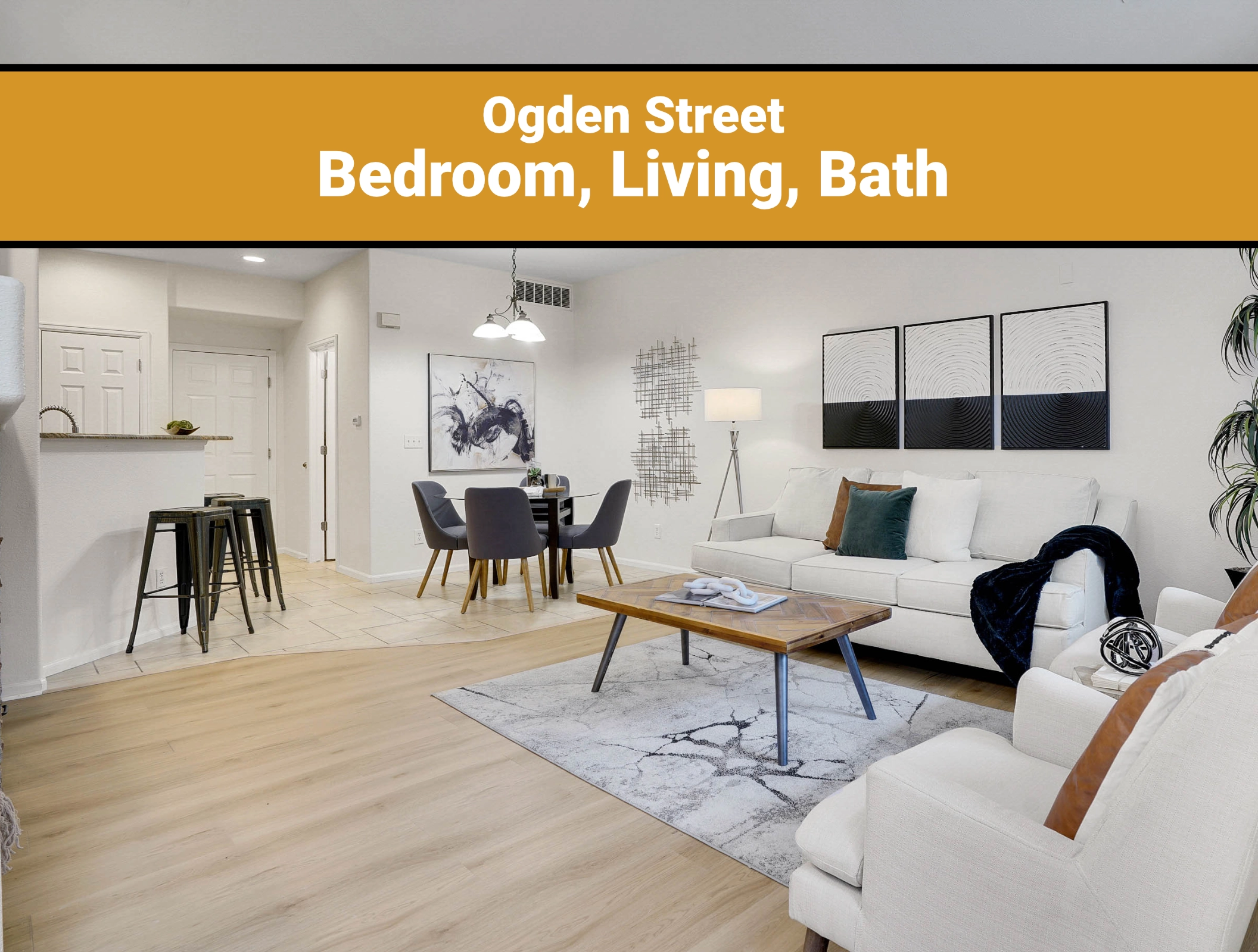 Ogden home renovation bedroom, living room, bath